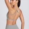 Super Sculpt Seamless Backless Sports Bra in Grey Marl