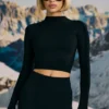 Super Sculpt Seamless Base Layer Top in Black