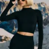 Super Sculpt Seamless Base Layer Top in Black