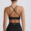 Super Sculpt Seamless Cross-Back Sports Bra in Black