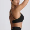 Super Sculpt Seamless Cross-Back Sports Bra in Black