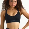 Super Sculpt Seamless Cross-Back Sports Bra in Black