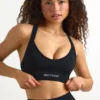 Super Sculpt Seamless Cross-Back Sports Bra in Black