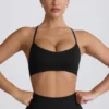 Super Sculpt Seamless Cross-Back Sports Bra in Black