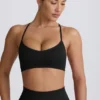 Super Sculpt Seamless Cross-Back Sports Bra in Black