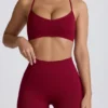 Super Sculpt Seamless Cross-Back Sports Bra in Burgundy