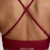 Super Sculpt Seamless Cross-Back Sports Bra in Burgundy