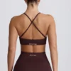 Super Sculpt Seamless Cross-Back Sports Bra in Chocolate