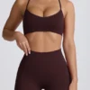 Super Sculpt Seamless Cross-Back Sports Bra in Chocolate