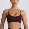 Super Sculpt Seamless Cross-Back Sports Bra in Chocolate