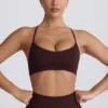 Super Sculpt Seamless Cross-Back Sports Bra in Chocolate