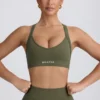 Super Sculpt Seamless Cross-Back Sports Bra in Light Green