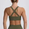 Super Sculpt Seamless Cross-Back Sports Bra in Light Green