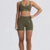 Super Sculpt Seamless Cross-Back Sports Bra in Light Green