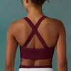 Super Sculpt Seamless Cross Back Sports Bra in Plum