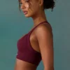 Super Sculpt Seamless Cross Back Sports Bra in Plum