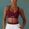 Super Sculpt Seamless Cross Back Sports Bra in Plum