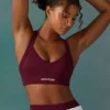 Super Sculpt Seamless Cross Back Sports Bra in Plum