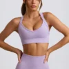 Super Sculpt Seamless Cross-Back Sports Bra in Soft Lilac