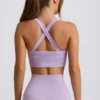 Super Sculpt Seamless Cross-Back Sports Bra in Soft Lilac