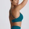 Super Sculpt Seamless Cross-Back Sports Bra in Teal