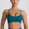 Super Sculpt Seamless Cross-Back Sports Bra in Teal