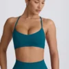 Super Sculpt Seamless Cross-Back Sports Bra in Teal