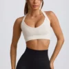 Super Sculpt Seamless Cross-Back Sports Bra in White