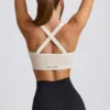 Super Sculpt Seamless Cross-Back Sports Bra in White