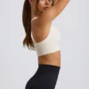 Super Sculpt Seamless Cross-Back Sports Bra in White