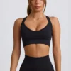 Super Sculpt Seamless Crossback Sports Bra in Black