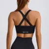 Super Sculpt Seamless Crossback Sports Bra in Black