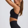 Super Sculpt Seamless Crossback Sports Bra in Black