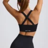 Super Sculpt Seamless Crossback Sports Bra in Black