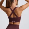 Super Sculpt Seamless Crossback Sports Bra in Burgundy