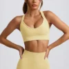 Super Sculpt Seamless Crossback Sports Bra in Butter Yellow
