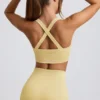 Super Sculpt Seamless Crossback Sports Bra in Butter Yellow