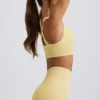 Super Sculpt Seamless Crossback Sports Bra in Butter Yellow