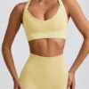 Super Sculpt Seamless Crossback Sports Bra in Butter Yellow