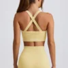 Super Sculpt Seamless Crossback Sports Bra in Butter Yellow
