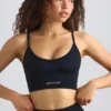 Super Sculpt Seamless Scoop-Neck Sports Bra in Black
