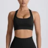 Super Sculpt Seamless T-Back Sports Bra in Black