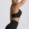 Super Sculpt Seamless T-Back Sports Bra in Black