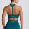 Super Sculpt Seamless T-Back Sports Bra in Teal