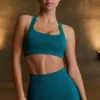 Super Sculpt Seamless T-Back Sports Bra in Teal