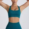 Super Sculpt Seamless T-Back Sports Bra in Teal