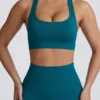 Super Sculpt Seamless T-Back Sports Bra in Teal