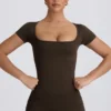 Super Sculpt Seamless T-Shirt in Brown
