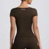 Super Sculpt Seamless T-Shirt in Brown