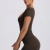 Super Sculpt Seamless T-Shirt in Brown
